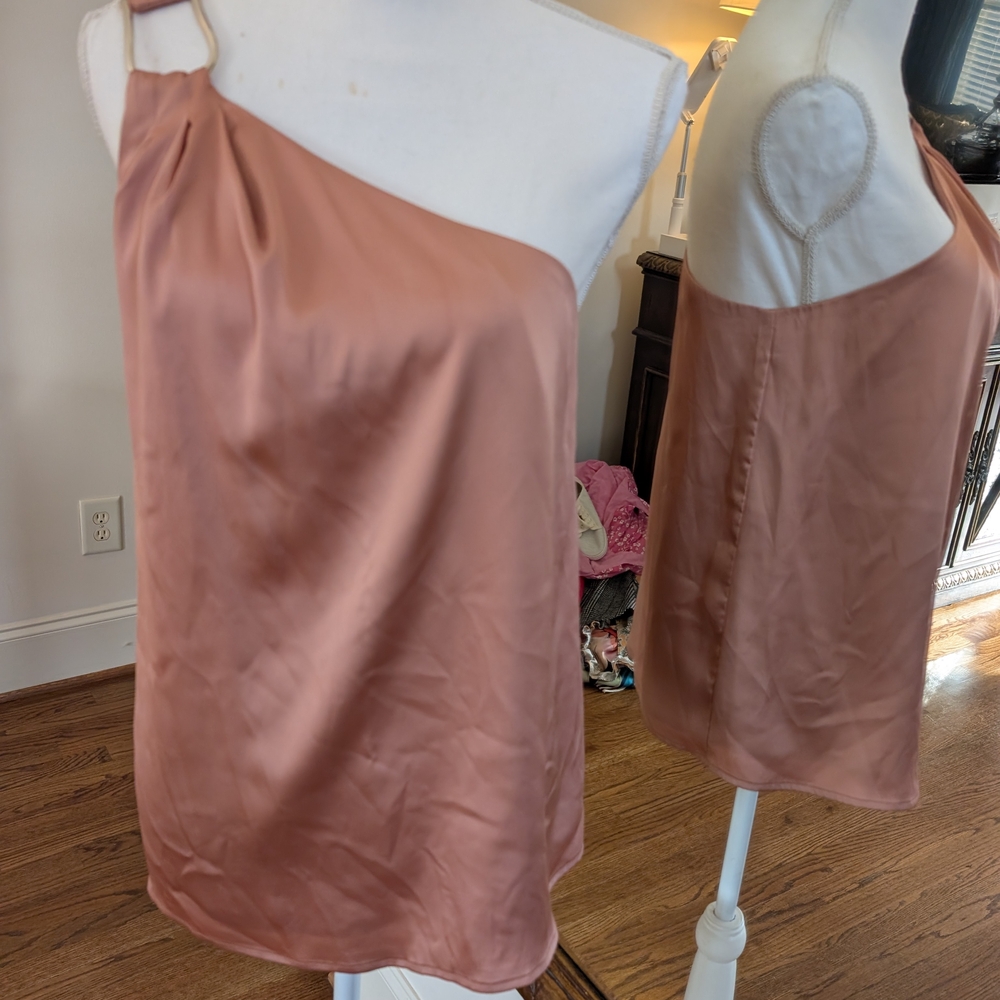 White House Black Market One-Shoulder Top in Rust